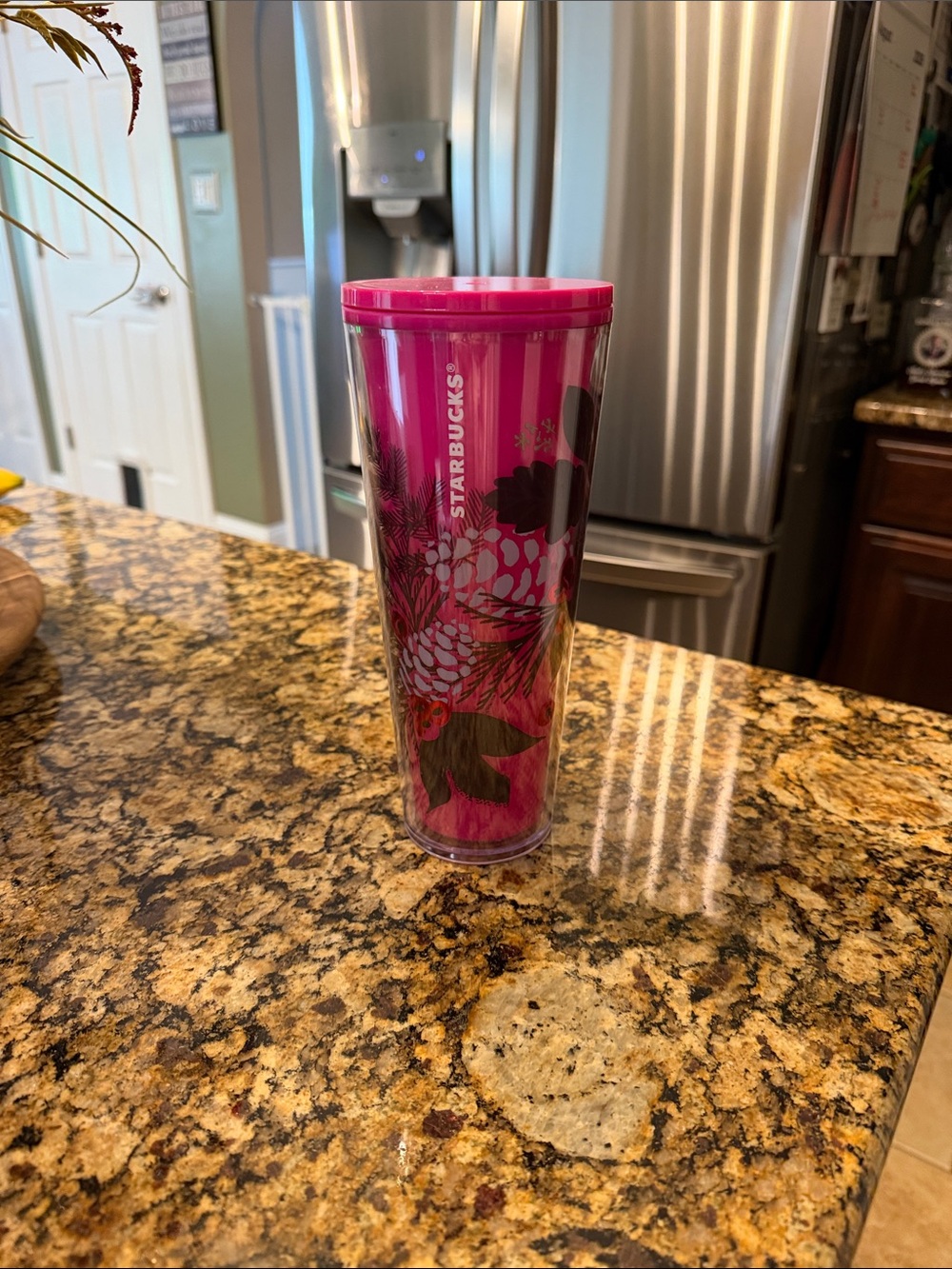 Starbucks Hot Pink Floral Tumbler